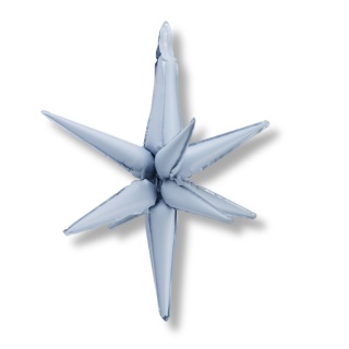 BALON FOLIOWY NIEBIESKA GWIAZDA 3D 70cm BALON MATOWY MGLISTY NIEBIESKI