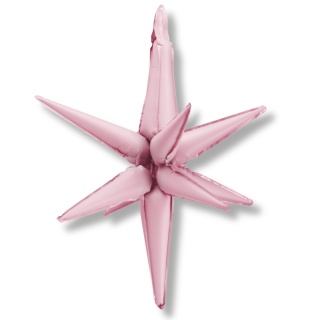 BALON FOLIOWY RÓŻOWA GWIAZDA 3D 70cm MATOWA RÓŻOWA GWIAZDA