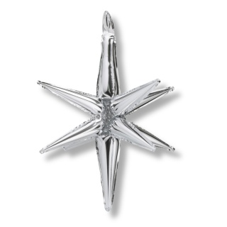 BALON FOLIOWY SREBRNA GWIAZDA 3D 105cm DUŻA!