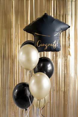 BALON FOLIOWY CZARNY BIRET CONGRATS 60cm UKOŃCZENIE SZKOŁY OBRONA PRACY MAGISTERSKIEJ