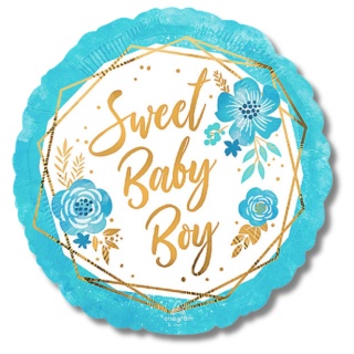 BALON FOLIOWY SWEET BABY BOY 43cm BABY SHOWER CHŁOPIEC