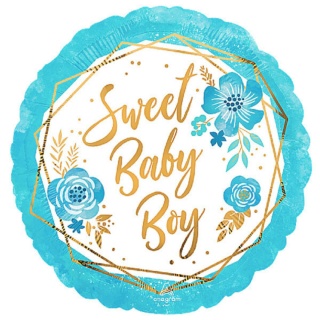 BALON FOLIOWY SWEET BABY BOY 43cm BABY SHOWER CHŁOPIEC