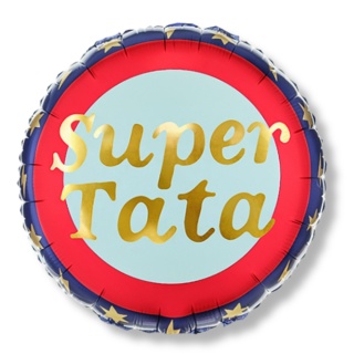 BALON FOLIOWY NA DZIEŃ TATY SUPER TATA 45cm OKRĄGŁY