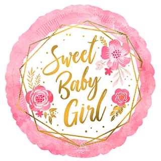 BALON FOLIOWY SWEET BABY GIRL 43cm BABY SHOWER DZIEWCZYNKA