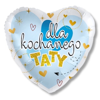BALON NA DZIEŃ TATY 43cm SERCE DLA KOCHANEGO TATY DZIEŃ OJCA