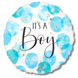 BALON FOLIOWY IT'S A BOY 45cm BABY SHOWER CHŁOPIEC REVEAL PARTY