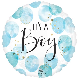 BALON FOLIOWY IT'S A BOY 45cm BABY SHOWER CHŁOPIEC REVEAL PARTY