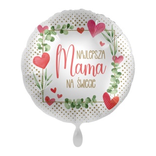 BALON NA DZIEŃ MAMY 43cm NAJLEPSZA MAMA NA ŚWIECIE