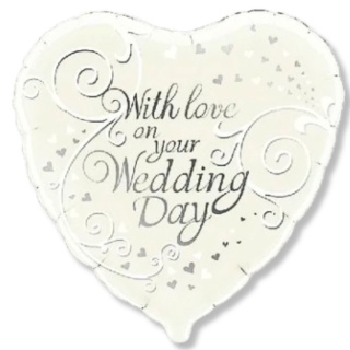 BALON ŚLUBNY Z ŻYCZENIAMI 45cm PREZENT ŚLUBNY