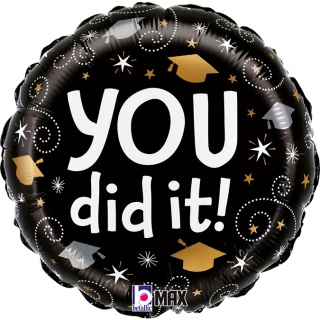 BALON DLA UCZNIÓW STUDENTÓW YOU DID IT 46cm HAPPY GRADUATION DWUSTRONNY