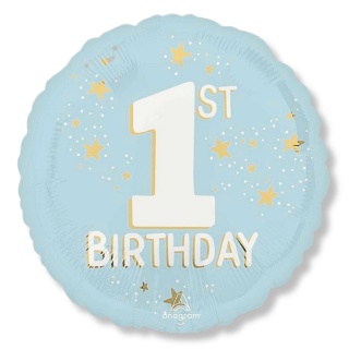 BALON NA PIERWSZE URODZINY CHŁOPCA 45cm 1st BIRTHDAY BLUE