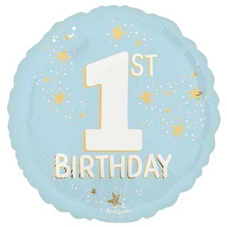 BALON NA PIERWSZE URODZINY CHŁOPCA 45cm 1st BIRTHDAY BLUE
