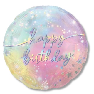 BALON FOLIOWY HAPPY BIRTHDAY 45cm PASTELOWY BALON URODZINOWY
