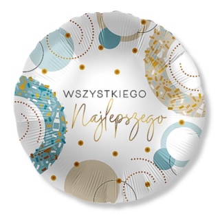 BALON URODZINOWY WSZYSTKIEGO NAJLEPSZEGO 43cm NIEBIESKO-ZŁOTY