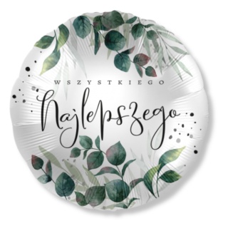 BALON URODZINOWY Z LISTKAMI 43cm WSZYSTKIEGO NAJLEPSZEGO