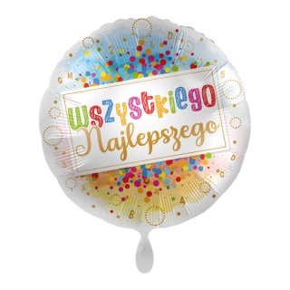 BALON URODZINOWY KOLOROWY 43cm WSZYSTKIEGO NAJLEPSZEGO