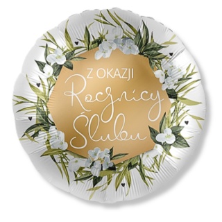 BALON Z OKAZJI ROCZNICY 43cm BALON ROCZNICOWY NA JUBILEUSZ