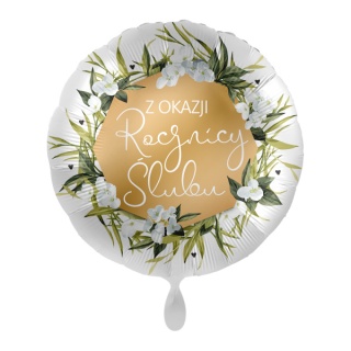 BALON Z OKAZJI ROCZNICY 43cm BALON ROCZNICOWY NA JUBILEUSZ