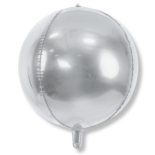 BALON FOLIOWY SREBRNA KULA 40cm BALON KULA