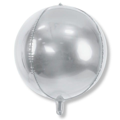 BALON FOLIOWY SREBRNA KULA 40cm BALON KULA