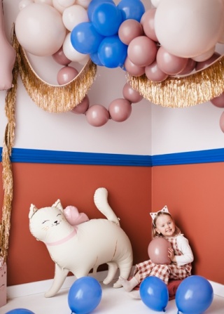 BALON FOLIOWY KREMOWY KOT 83cm BALON KOTEK