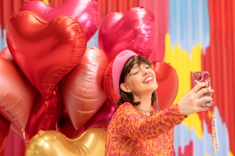 BALON FOLIOWY CZERWONE SERCE 75cm BALON SERCE CZERWONE SATYNA