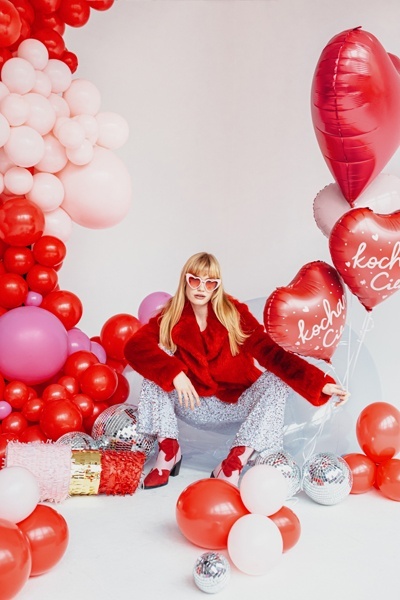 BALON FOLIOWY CZERWONE SERCE 75cm BALON SERCE CZERWONE SATYNA