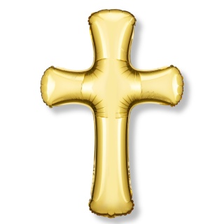 BALON FOLIOWY ZŁOTY KRZYŻ 103x74cm DEKORACJA NA KOMUNIĘ CHRZEST