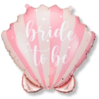 BALON FOLIOWY MUSZELKA BRIDE TO BE 52x50cm DEKORACJA NA WIECZÓR PANIEŃSKI