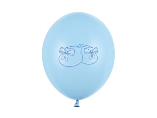 BALONY NIEBIESKIE Z BUCIKIEM 30cm 6sztuk BALONY NA CHRZEST NARODZINY