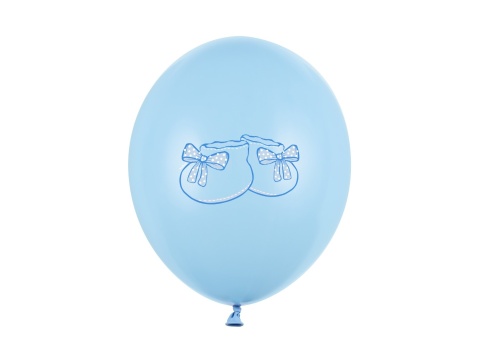 BALONY NIEBIESKIE Z BUCIKIEM 30cm 6sztuk BALONY NA CHRZEST NARODZINY