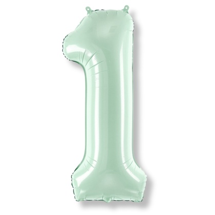 FOLIOWY BALON CYFRA 1 JASNY ZIELONY 72cm URODZINY HEL/POWIETRZE