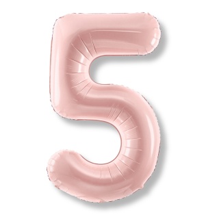 FOLIOWY BALON CYFRA 5 JASNY RÓŻOWY 72cm URODZINY HEL/POWIETRZE