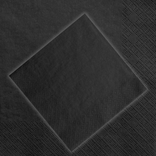 SERWETKI GŁADKIE CZARNE 20szt. 33x33cm SERWETKI TRÓJWARSTWOWE DEKORACJA STOŁU