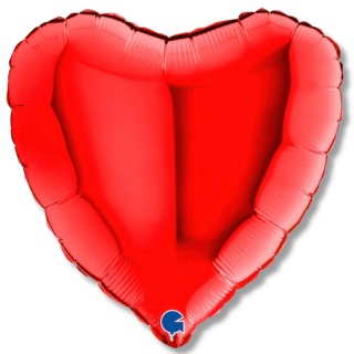 BALON CZERWONE SERCE 46cm BALON NA WALENTYNKI GŁADKIE SERCE