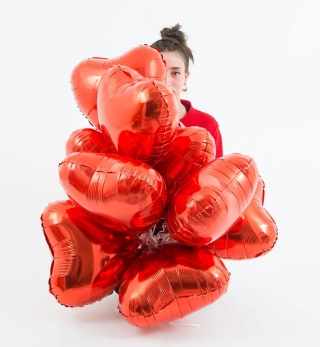 BALON CZERWONE SERCE 46cm BALON NA WALENTYNKI GŁADKIE SERCE