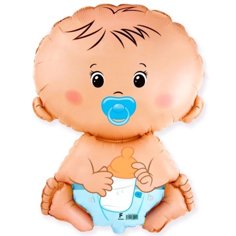 BALON DZIECKO CHŁOPIEC BOBAS 67cm BALON CHŁOPIEC BABY SHOWER