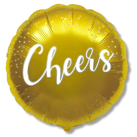 BALON Z TOASTEM CHEERS 45cm ZŁOTY BALON TOAST