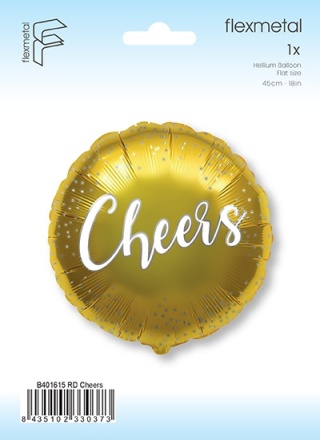 BALON Z TOASTEM CHEERS 45cm ZŁOTY BALON TOAST