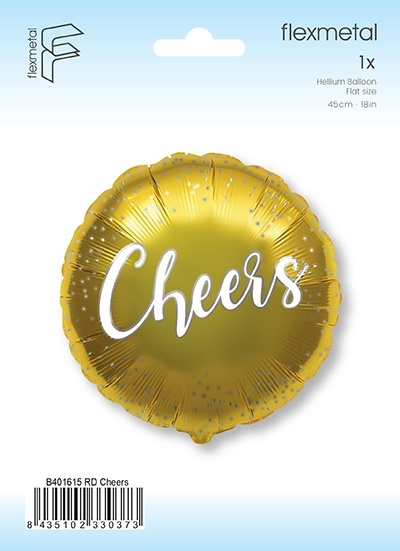 BALON Z TOASTEM CHEERS 45cm ZŁOTY BALON TOAST
