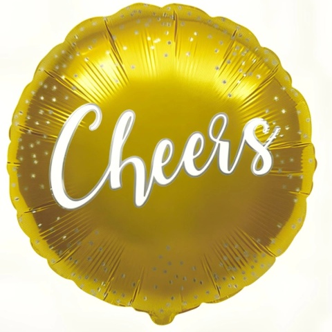 BALON Z TOASTEM CHEERS 45cm ZŁOTY BALON TOAST