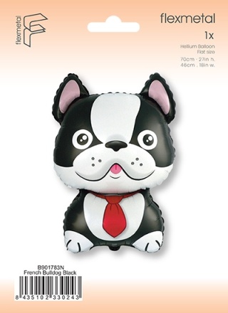 BALON FOLIOWY BIAŁO-CZARNY PIES 70cm BALON PIES BULDOG FRANCUSKI