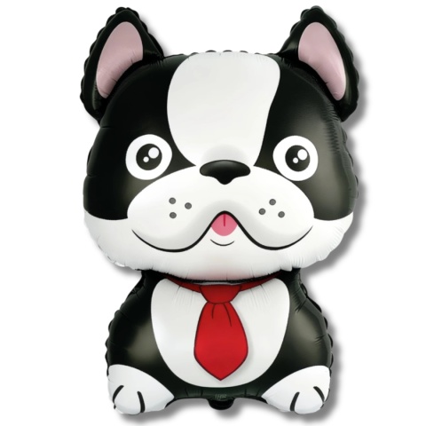 BALON FOLIOWY BIAŁO-CZARNY PIES 70cm BALON PIES BULDOG FRANCUSKI
