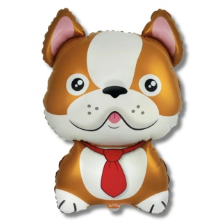 BALON FOLIOWY BRĄZOWY PIES 70cm BALON PIES BULDOG FRANCUSKI