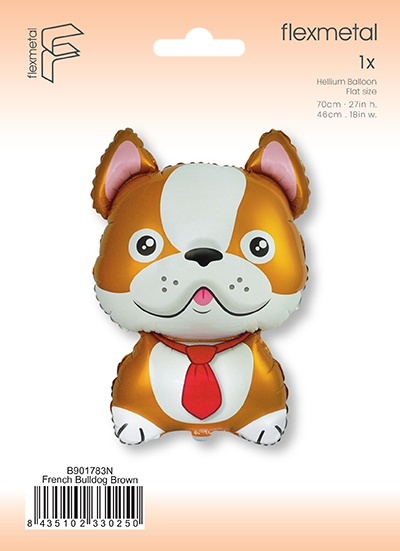 BALON FOLIOWY BRĄZOWY PIES 70cm BALON PIES BULDOG FRANCUSKI