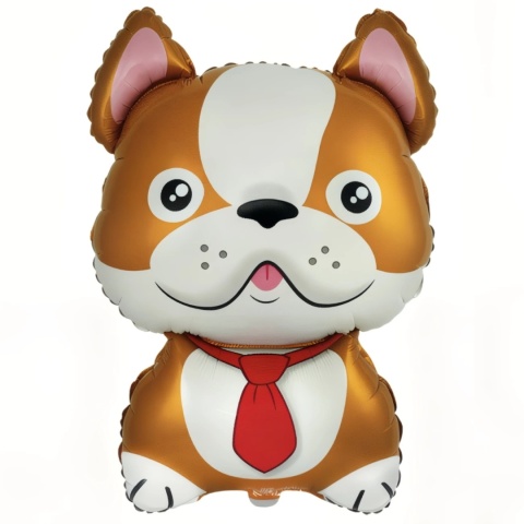 BALON FOLIOWY BRĄZOWY PIES 70cm BALON PIES BULDOG FRANCUSKI