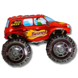 BALON FOLIOWY CZERWONY MONSTER TRUCK 96cm MOTO PARTY