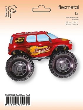 BALON FOLIOWY CZERWONY MONSTER TRUCK 96cm MOTO PARTY