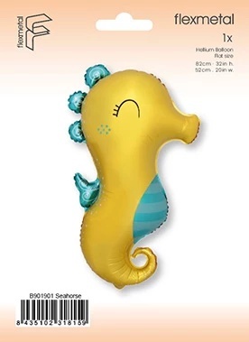 BALON FOLIOWY KONIK MORSKI 82cm OCEAN PARTY MORSKIE URODZINY