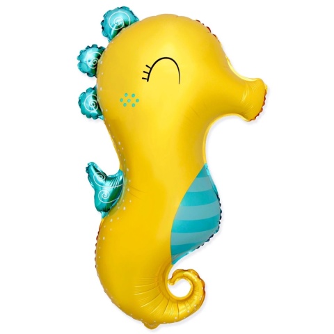 BALON FOLIOWY KONIK MORSKI 82cm OCEAN PARTY MORSKIE URODZINY